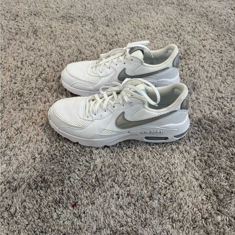 Nike Air Max White and Silver Shoes